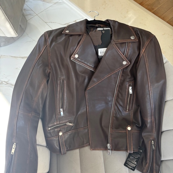 Bod & Christensen Harper Oversized Leather Boyfriend Jacket - Picture 4 of 7
